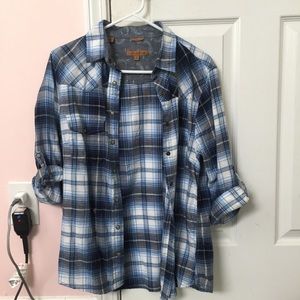 button up girlfriend blue flannel